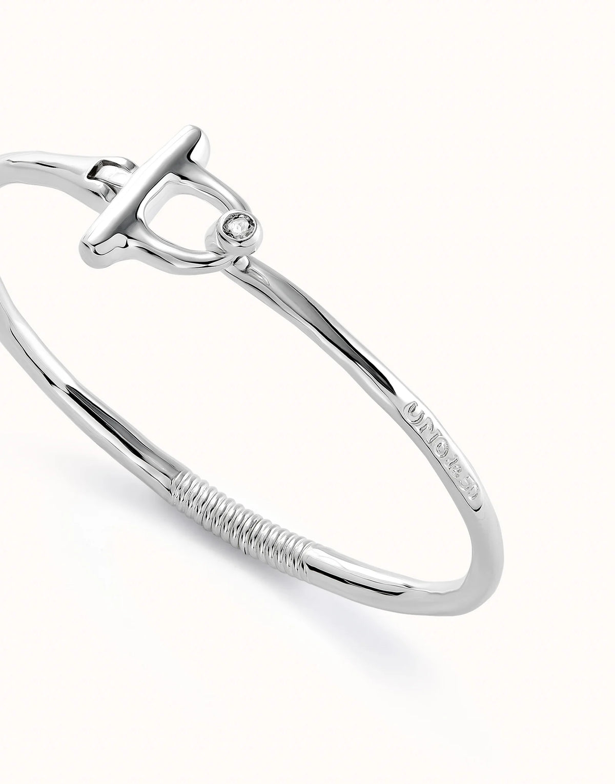 Ser indomable - Bangle bracelet with white topaz - Silver