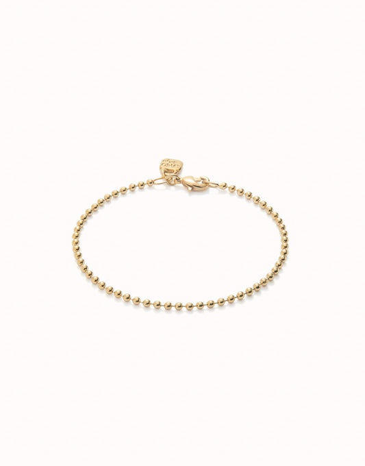 Hazte UNO - Beaded chain charm bracelet - Gold