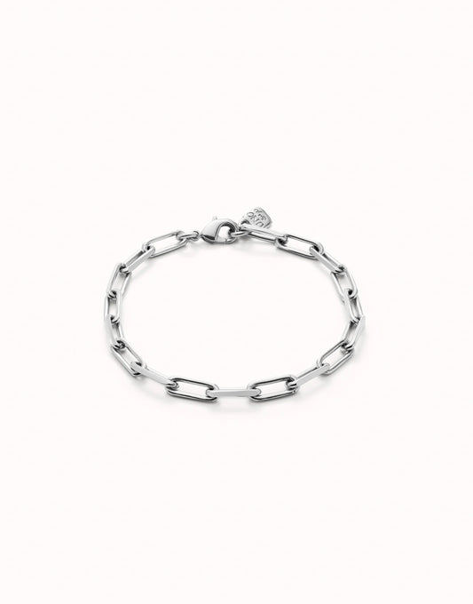 Hazte UNO - Rectangular link chain bracelet - Silver