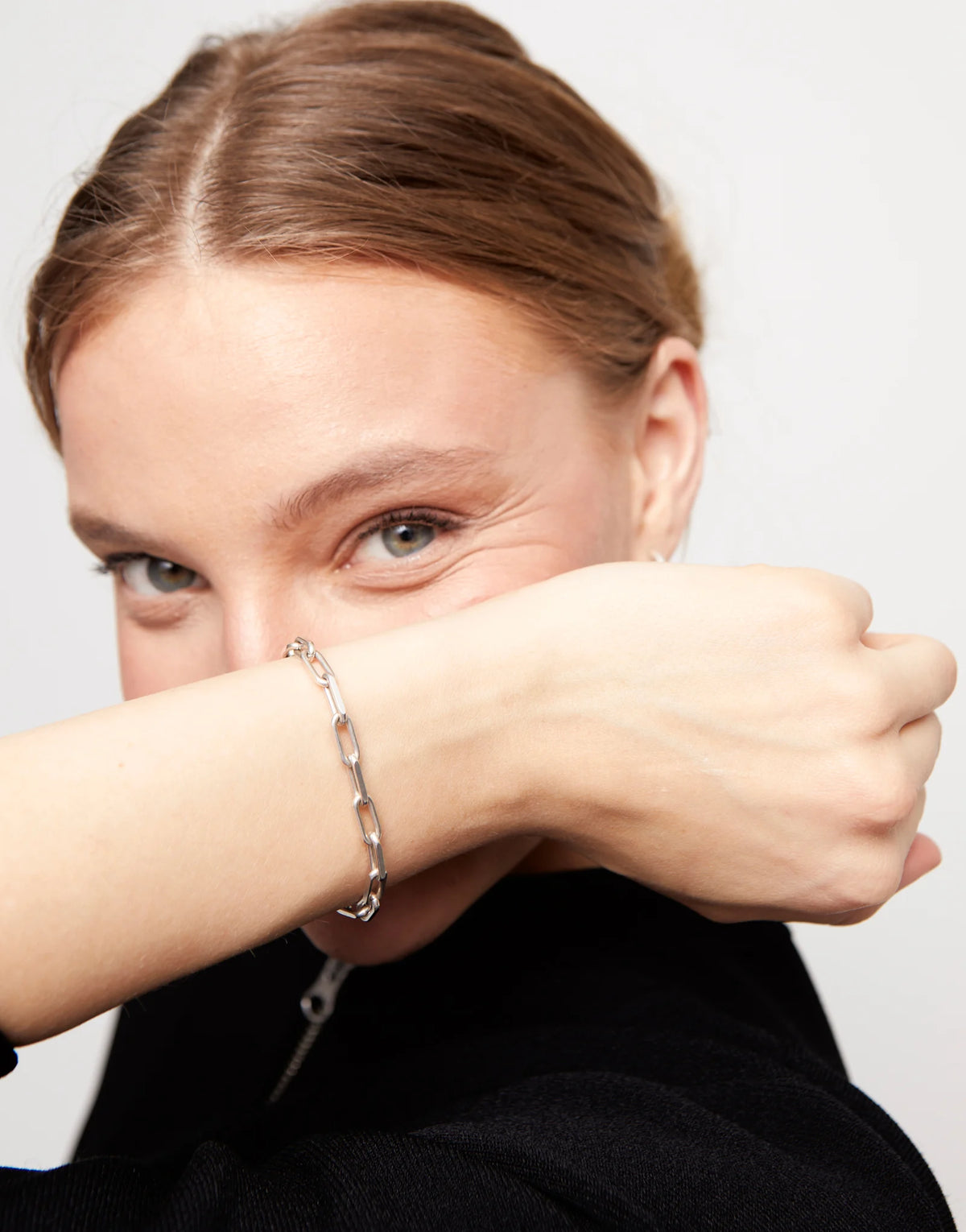 Hazte UNO - Rectangular link chain bracelet - Silver