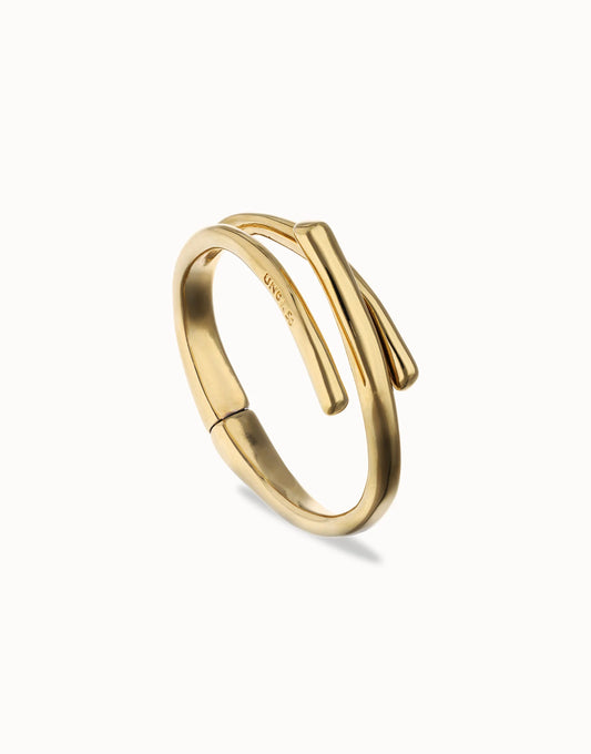 Raíces - Bangle bracelet with three intertwined organic shapes - Gold