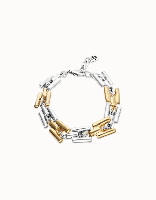 Raíces - Square links chain bracelet - Silver/Gold