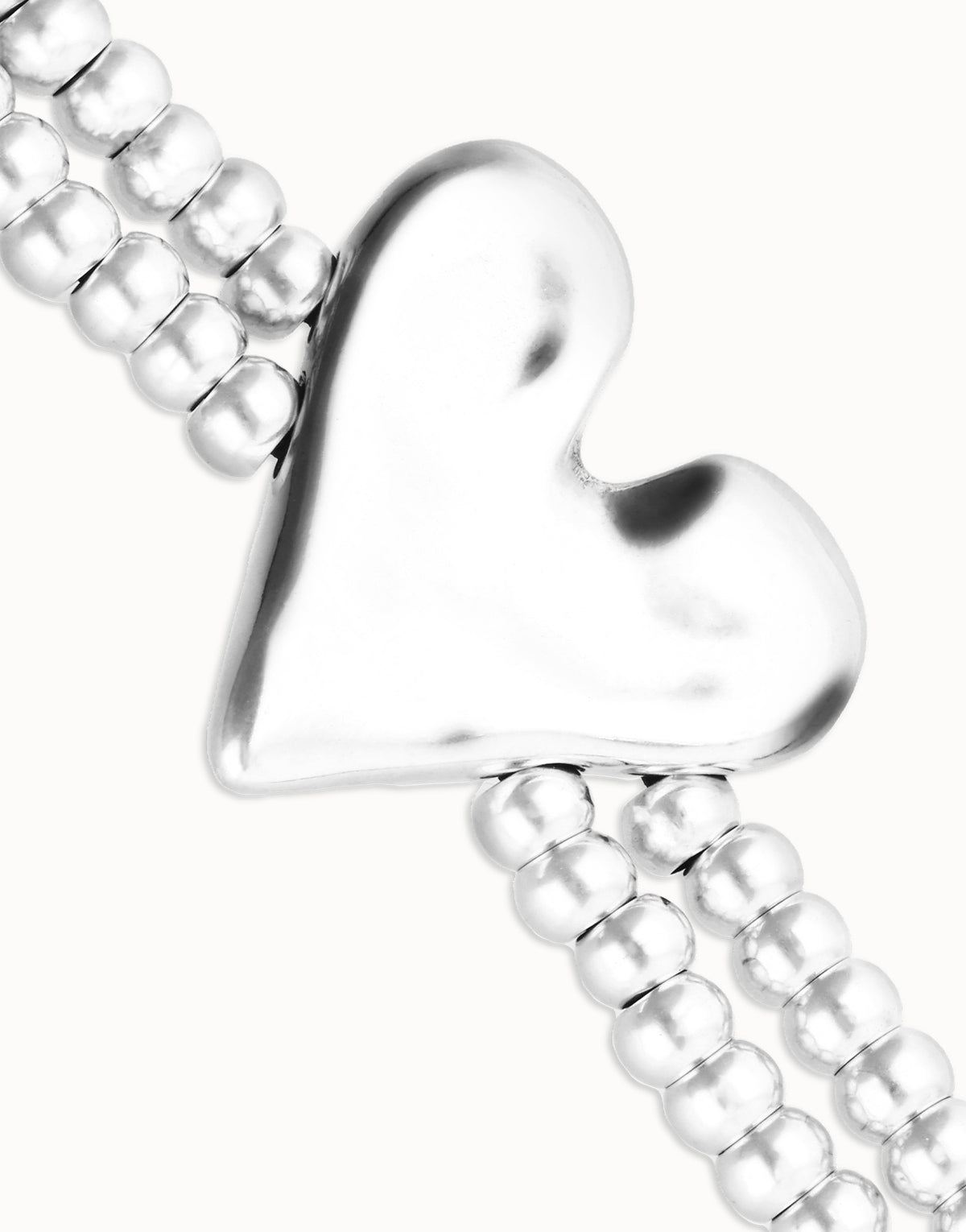 Pálpito - Double elastic bracelet with heart detail - Silver