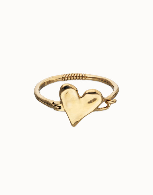 Pálpito - Bangle bracelet with heart detail - Gold