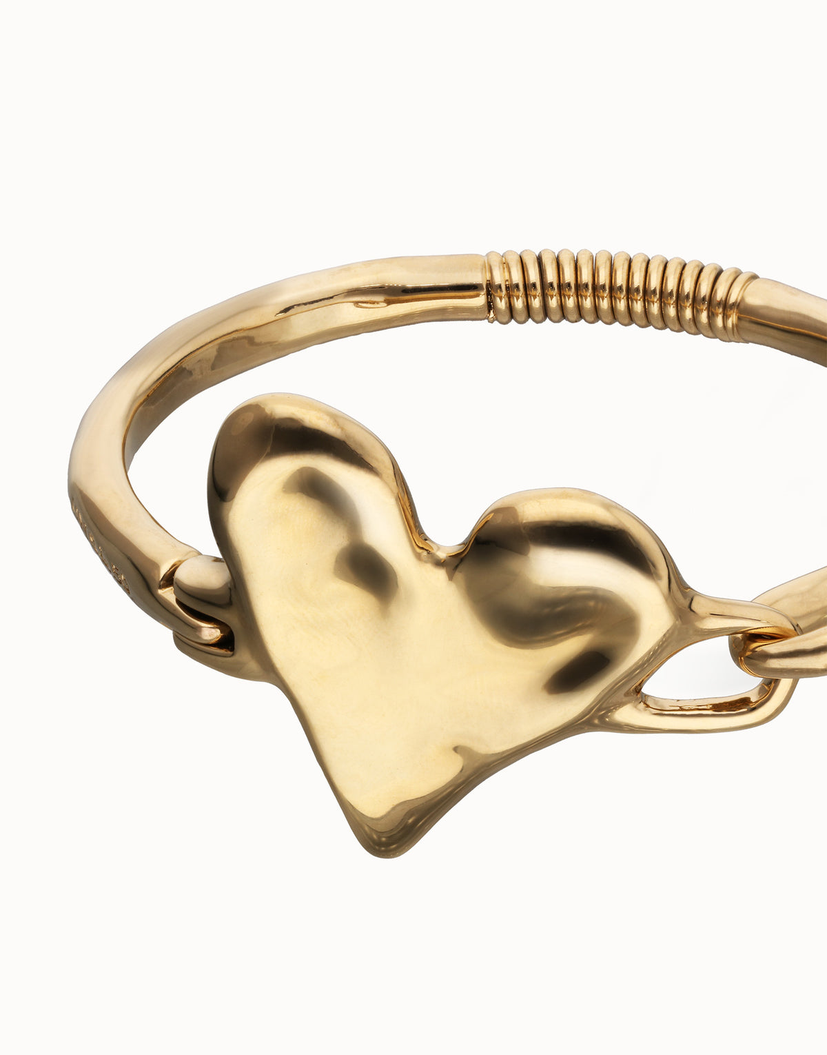 Pálpito - Bangle bracelet with heart detail - Gold