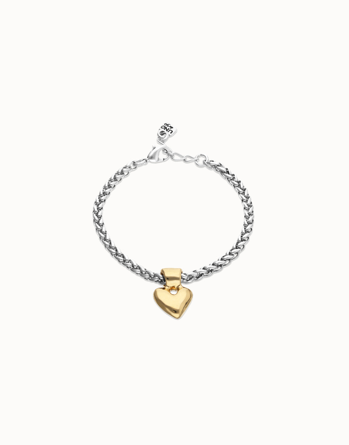 Pálpito - Chain bracelet with small heart detail - Gold/Silver