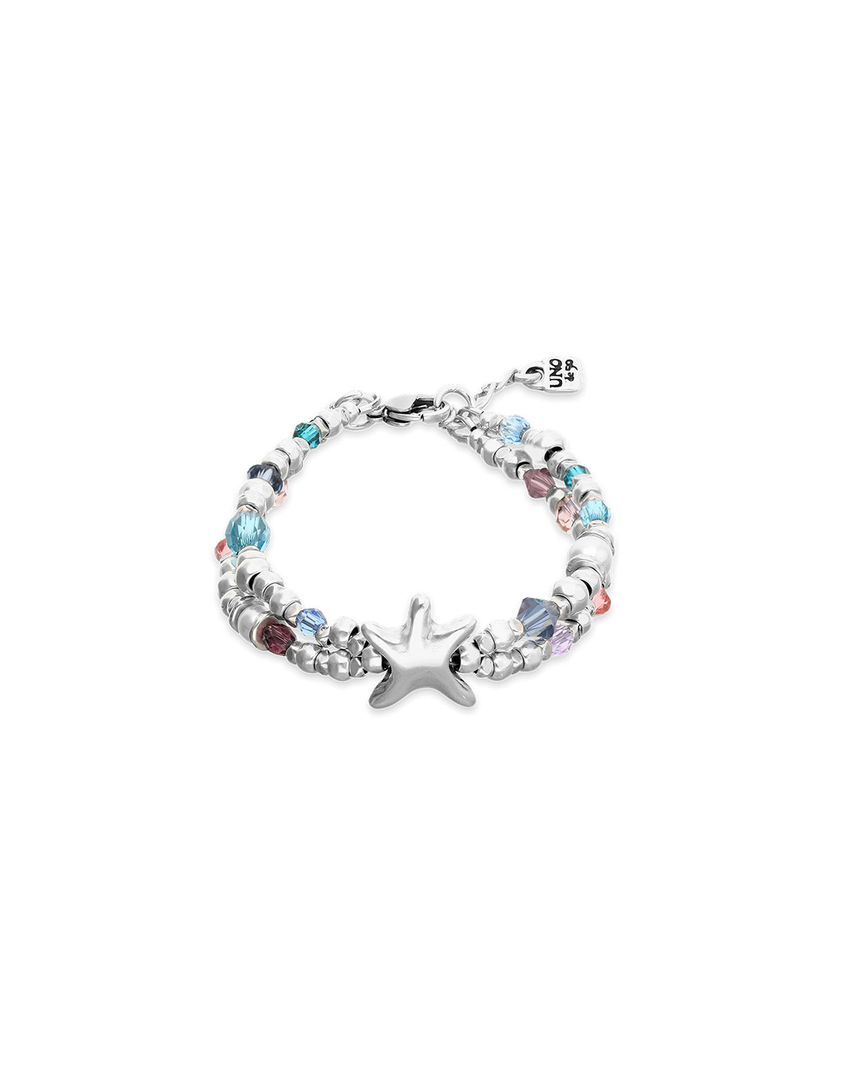 Arcadia - Bracelet Prisma - Elastic bracelet with crystals and starfish - Silver