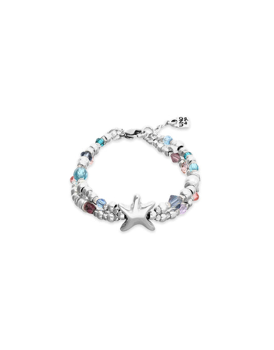 Arcadia - Bracelet Prisma - Elastic bracelet with crystals and starfish - Silver