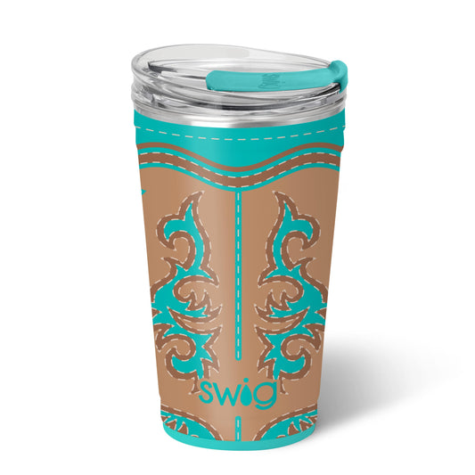 Boot Scootin' Turquoise Party Cup 24oz