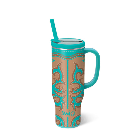 Boot Scootin' Turquoise Mega Mug 30oz