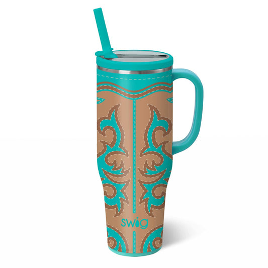 Boot Scootin' Turquoise Mega mug 40oz