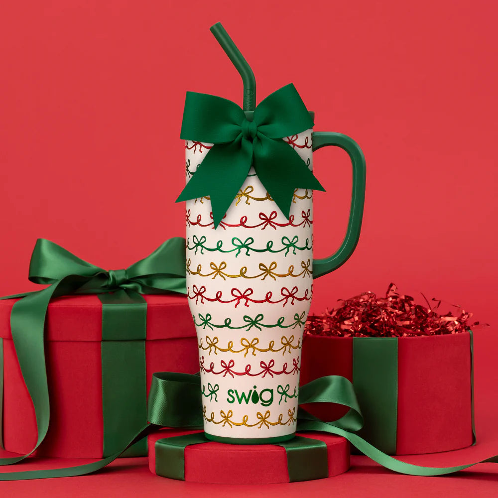 Christmas Bows Mega Mug 40oz