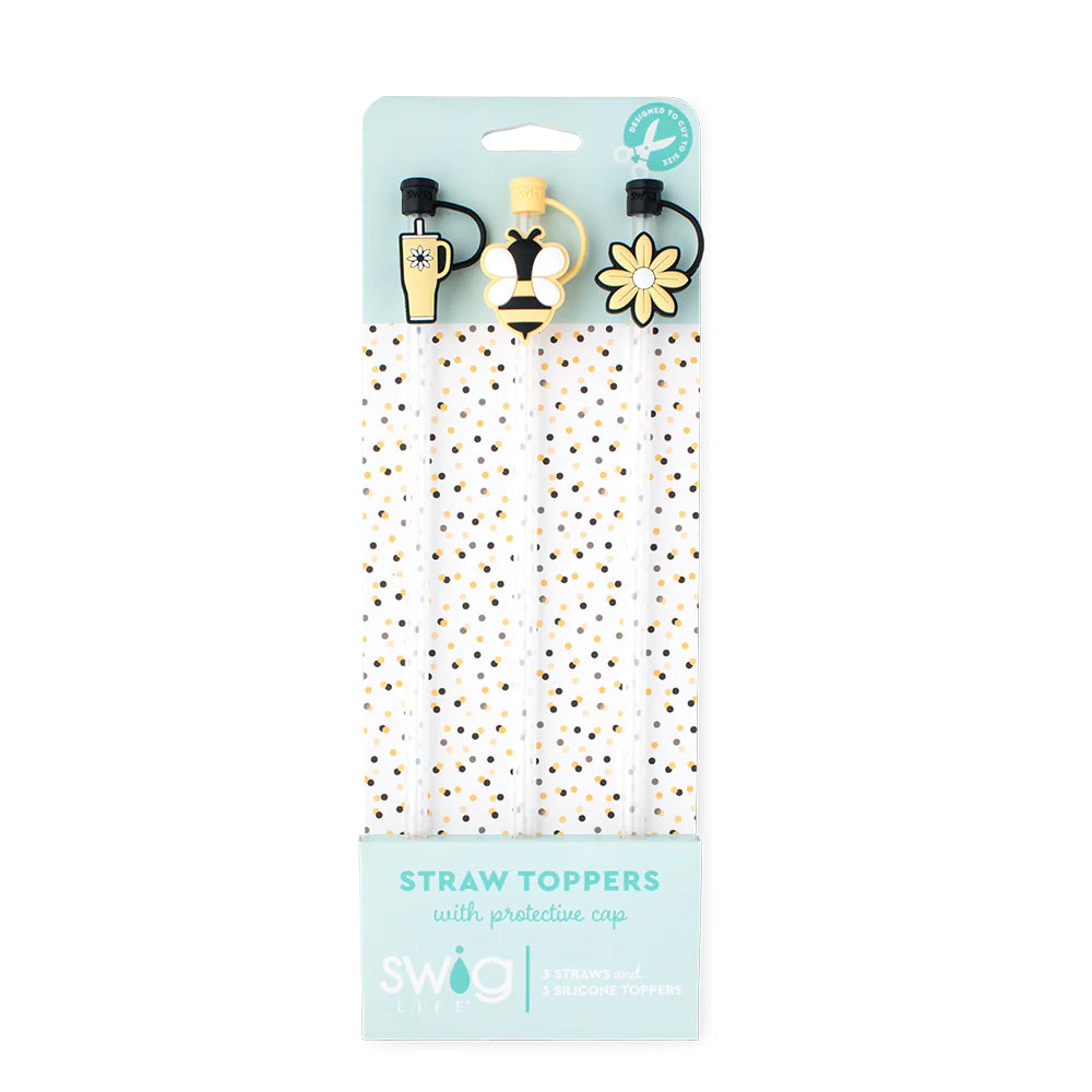 Busy Bee Straw Topper Set