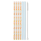 Pumpkin Spice + Light Blue Reusable Straw Set