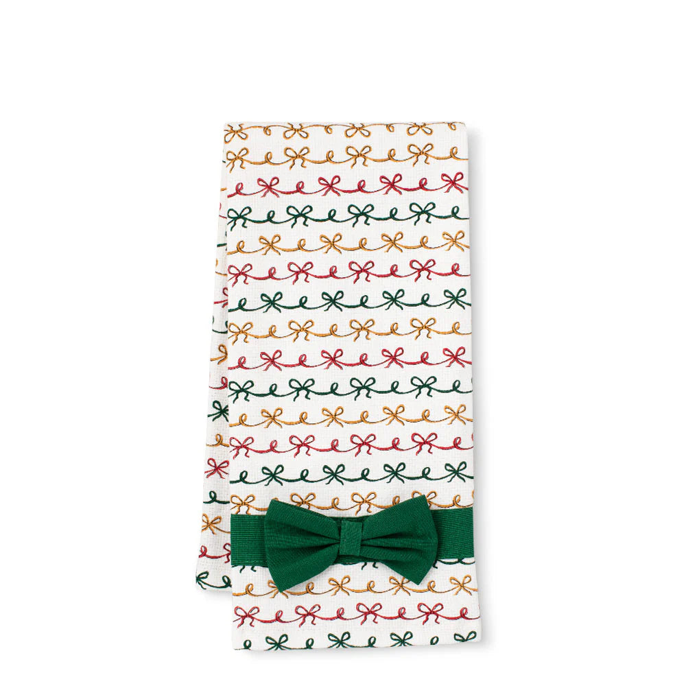 Christmas Bows Tea Towel