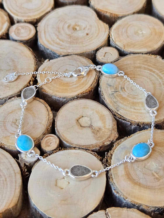 Stepping Stone Bracelet - Larimar & Sand