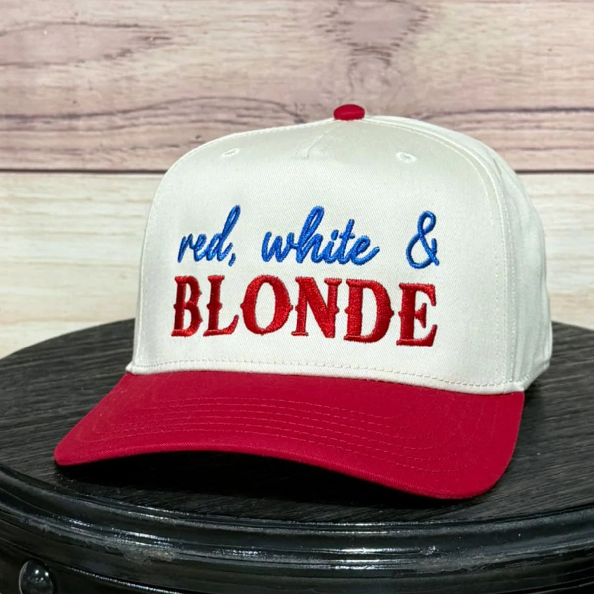 Red White & Blonde Natural/Red Hat