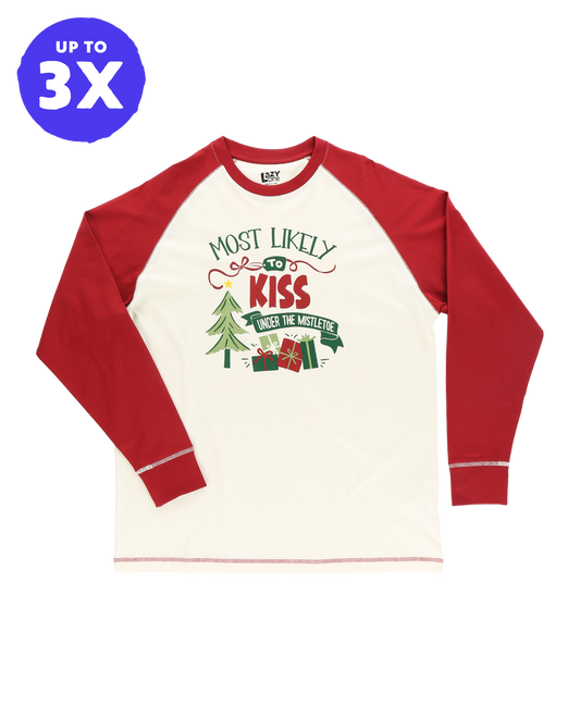 Most Likely Kiss Under Mistletoe PJ Tee