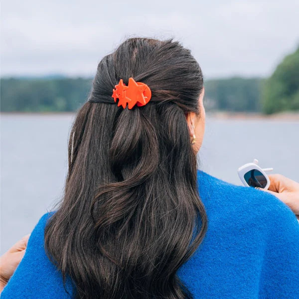 Red Shooting Star Tiny Flat Hair Clip
