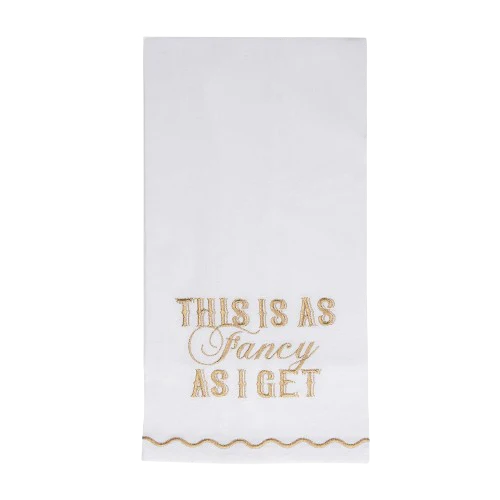 This Is As Fancy Gold Threaded Tea Towel