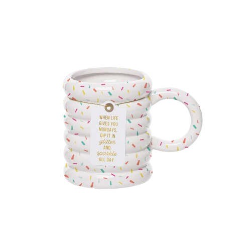 Dip It In Glitter Confetti Ribbed Mug