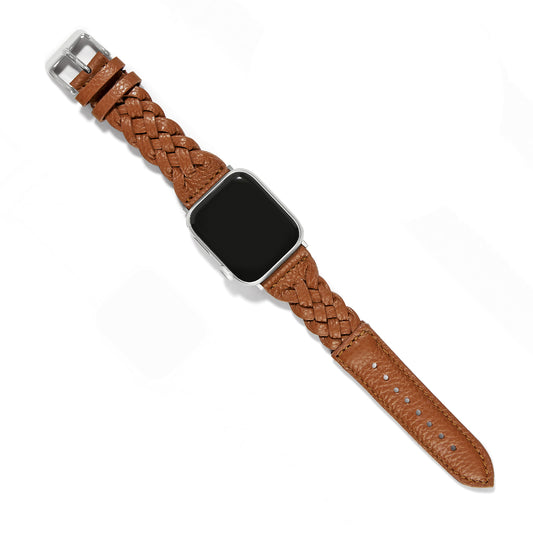 Sutton Braided Leather Watch Band - Luggage