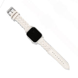Sutton Braided Leather Watch Band - Optic White