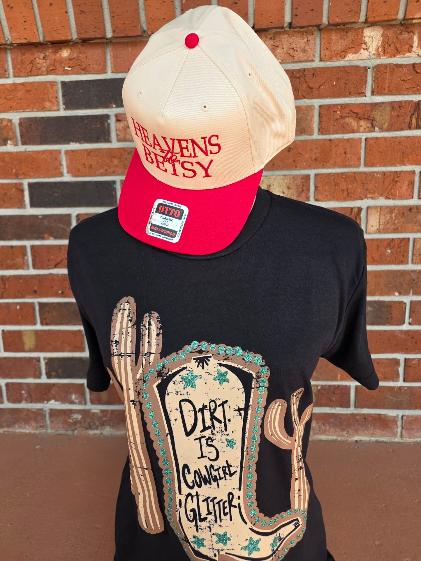 Heavens to Betsy Natural/Dark Red Hat