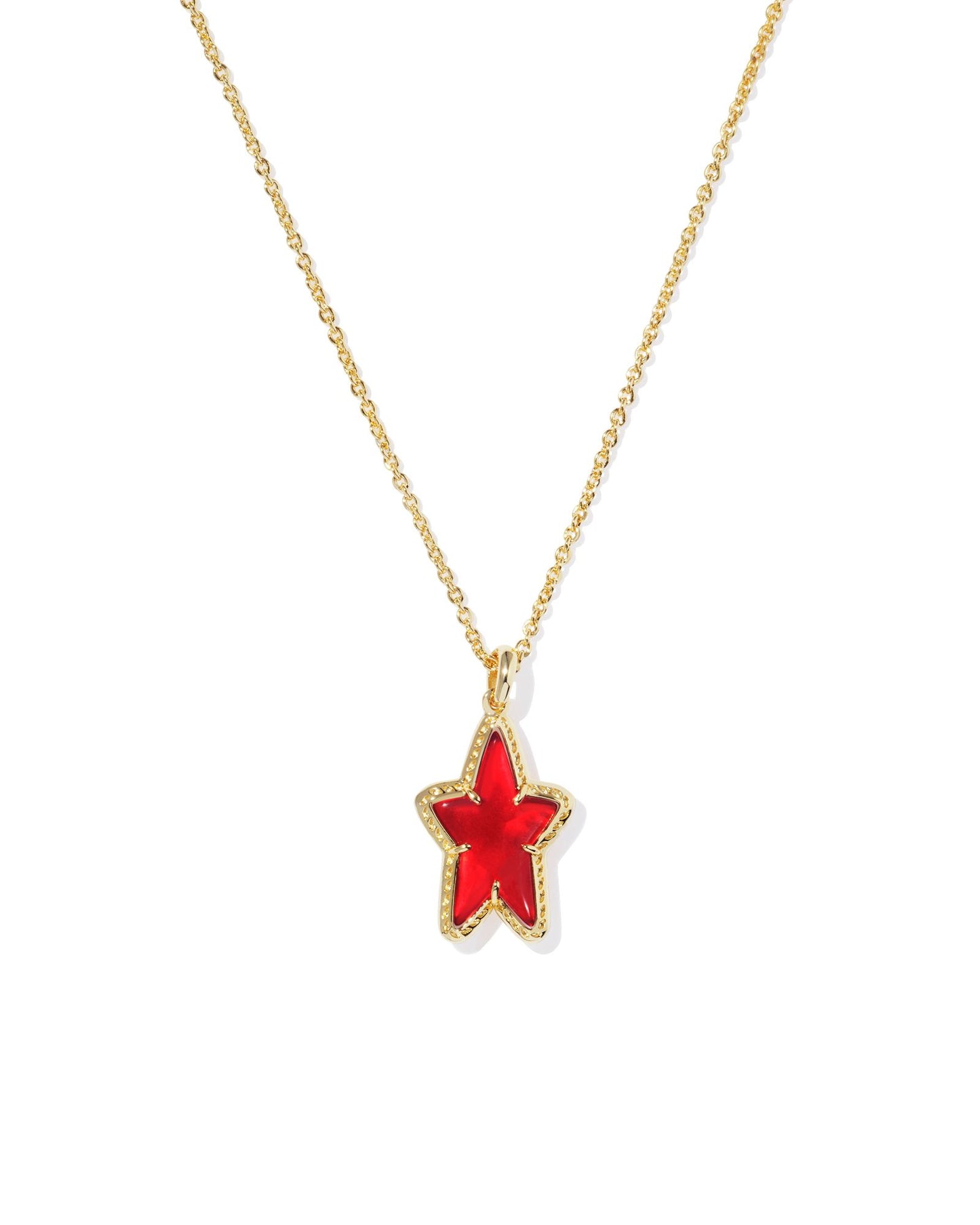 Ada Gold Star Short Pendant in Red Illusion