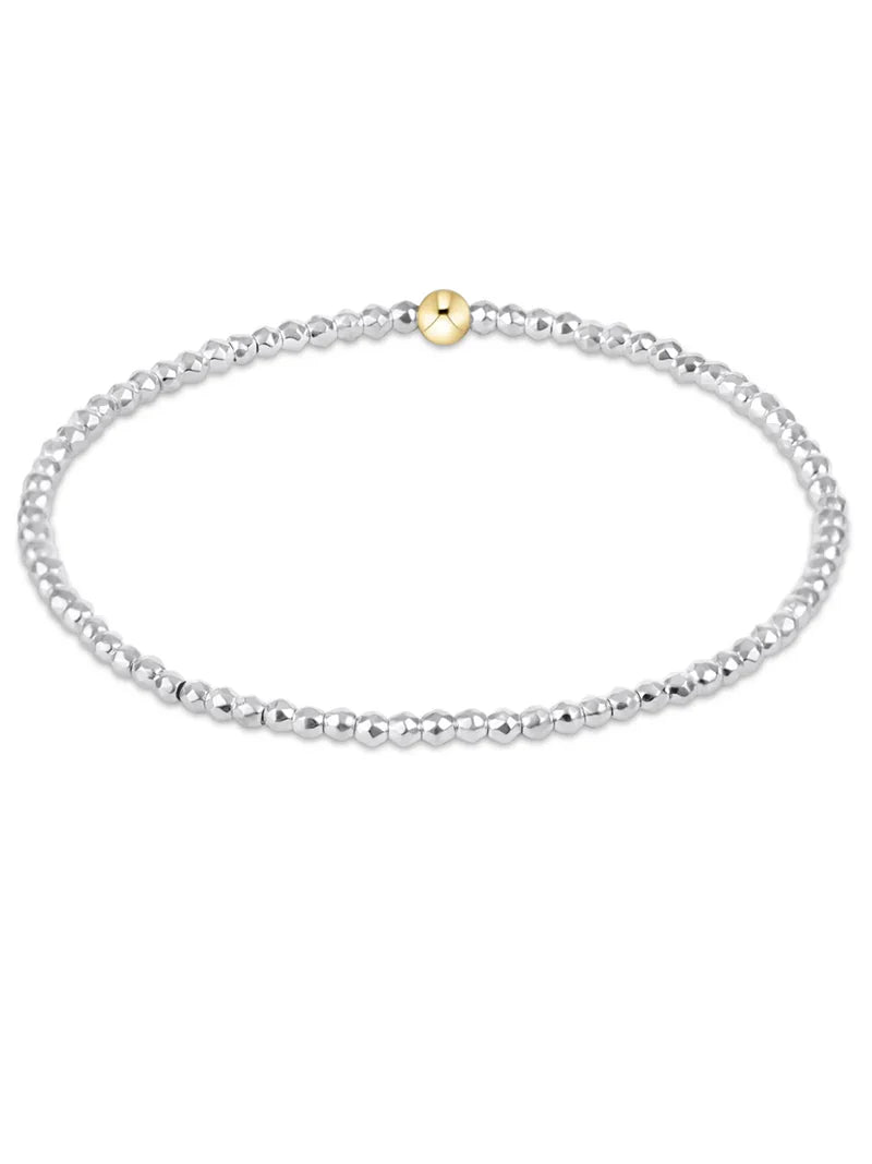 Bright Silver Faceted Hematite 2mm Bead Bracelet