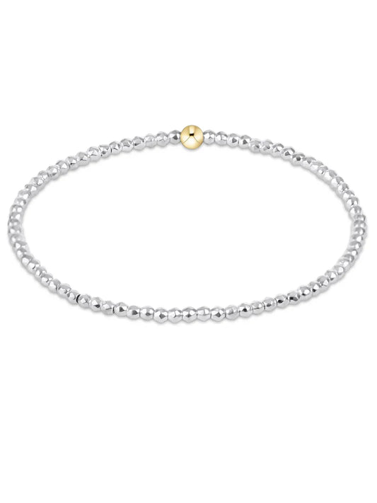 Bright Silver Faceted Hematite 2mm Bead Bracelet
