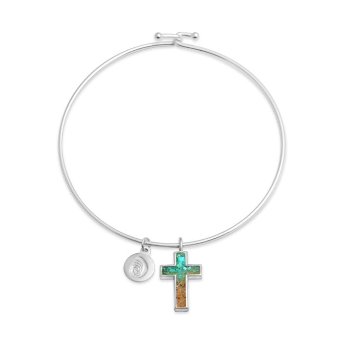 Cross Bangle - Turquoise Gradient