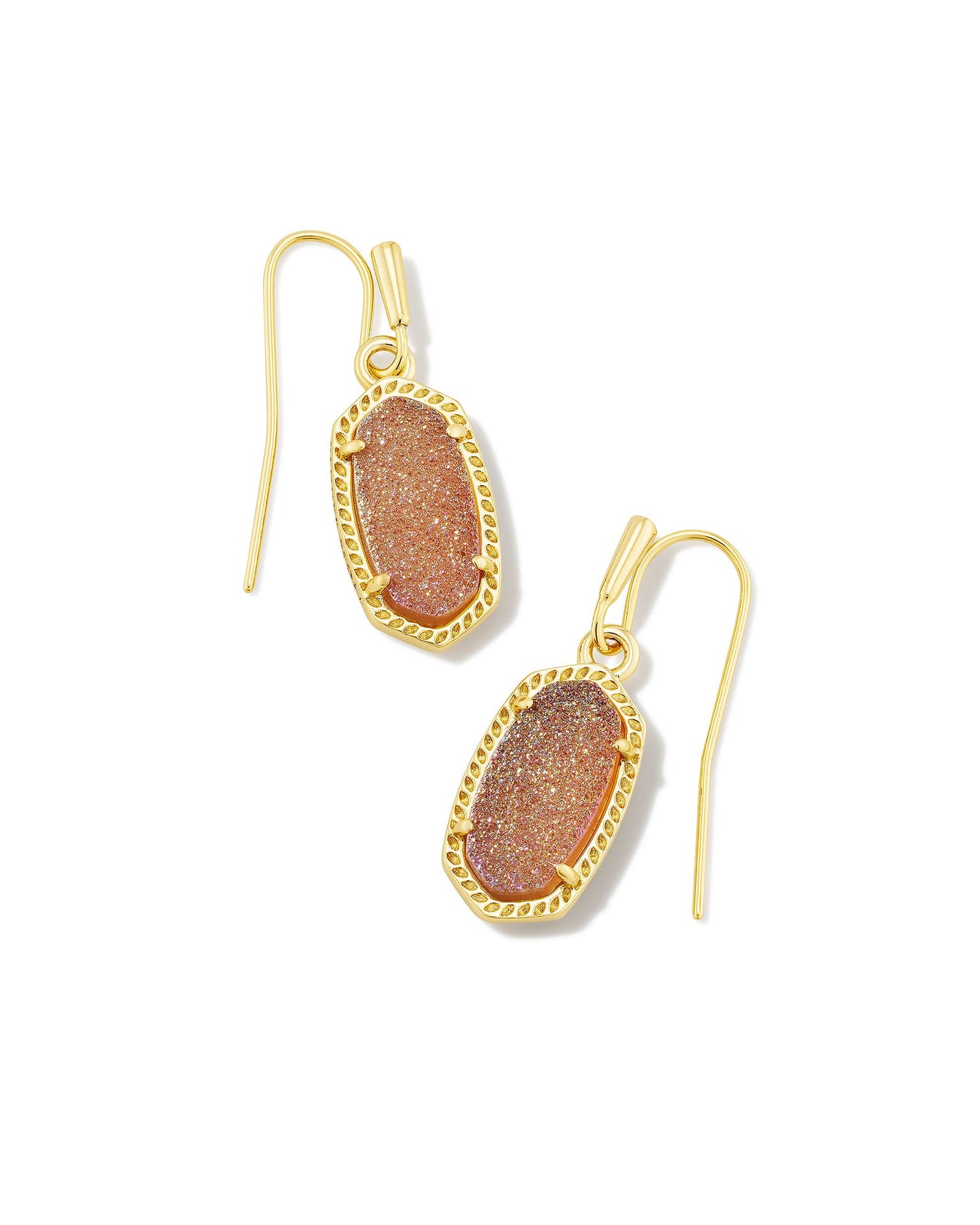 Lee Gold Drop Earrings in Spice Drusy