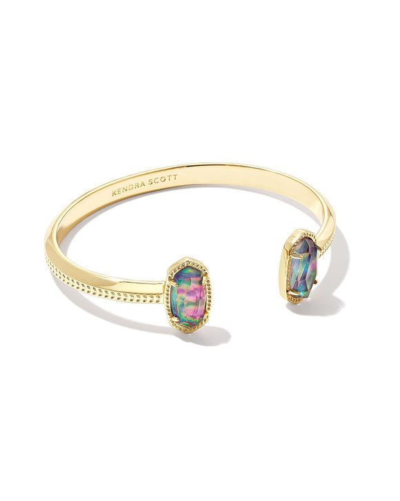 Elton Gold Cuff Bracelet in Lilac Abalone