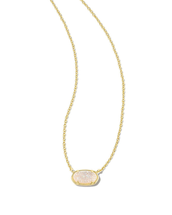 Grayson Gold Pendant Necklace in Iridescent Drusy