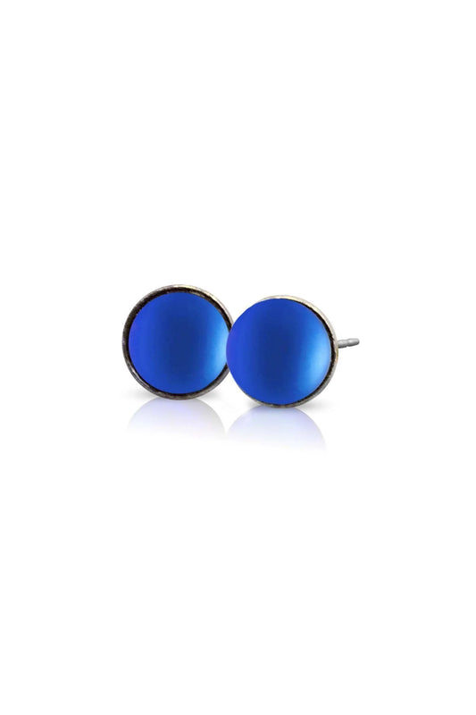 Crystal Small Stud Earrings - Frosted Blue