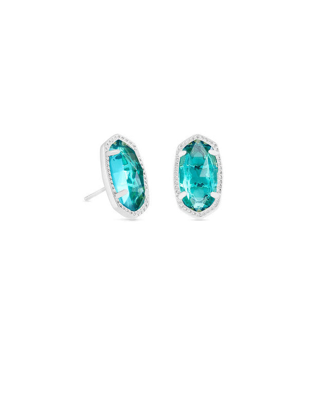 Ellie Silver Stud Earrings in London Blue