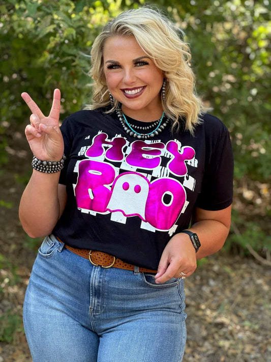 Hey Boo Metallic Puff Tee