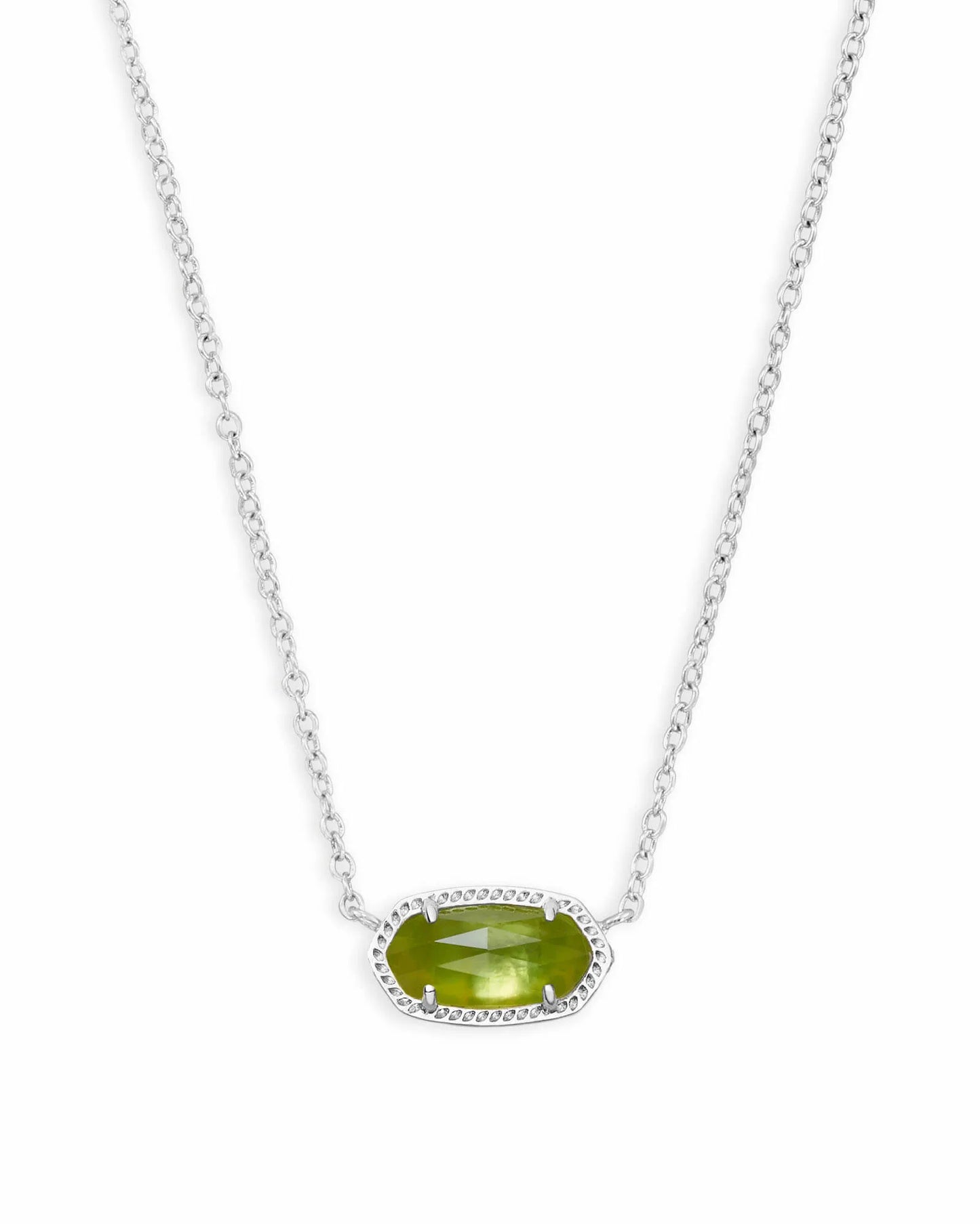 Elisa Silver Pendant Necklace in Peridot Illusion