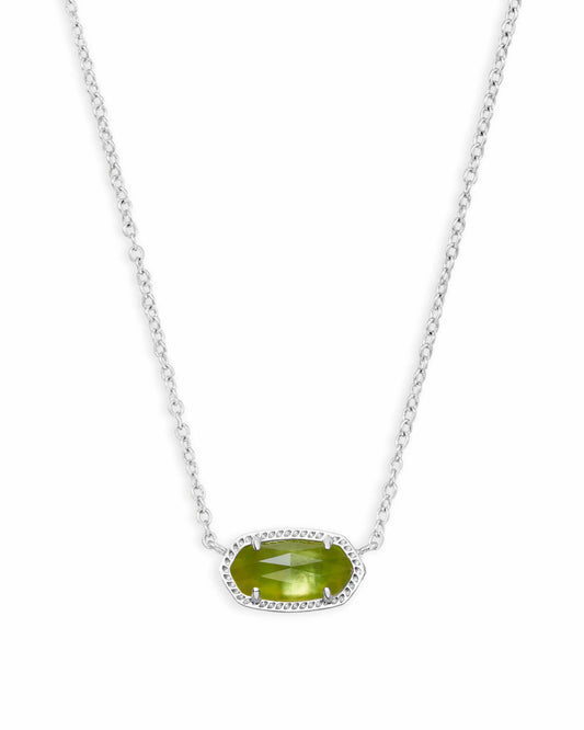 Elisa Silver Pendant Necklace in Peridot Illusion