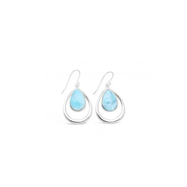 Teardrop Ripple Earrings - Larimar