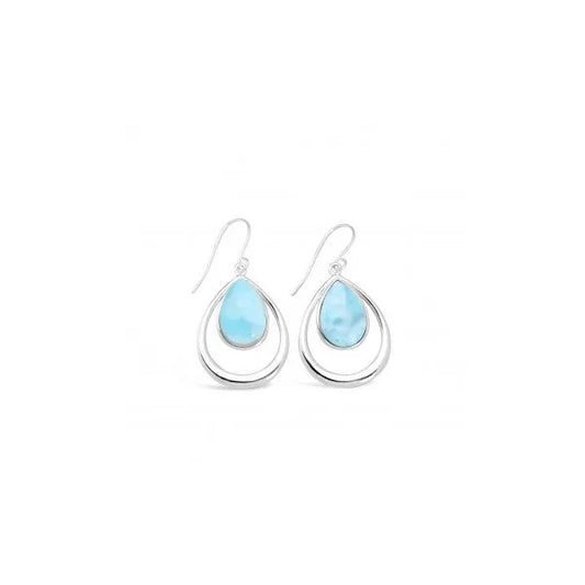 Teardrop Ripple Earrings - Larimar