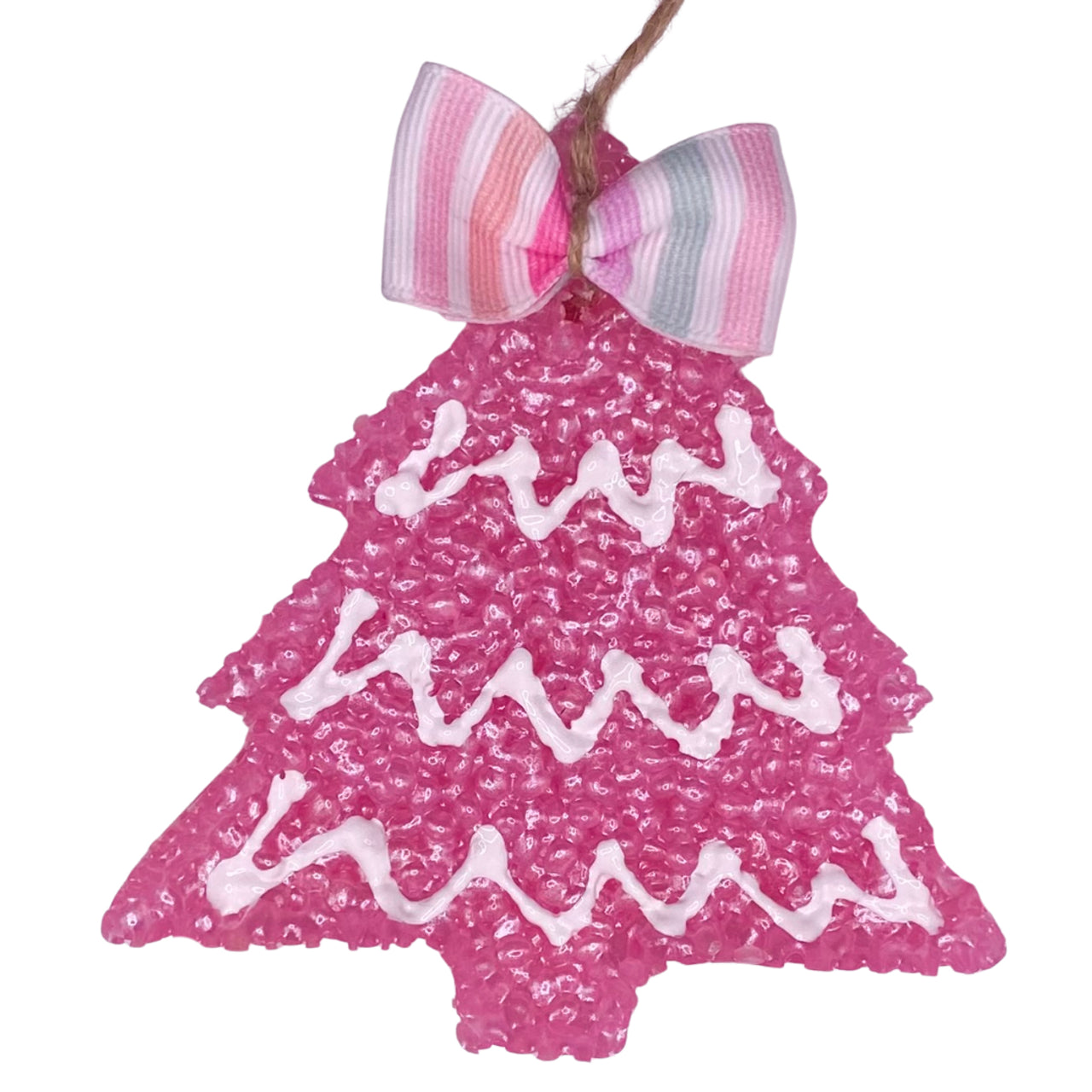 Pink Bow Tree Freshie with Ribbon