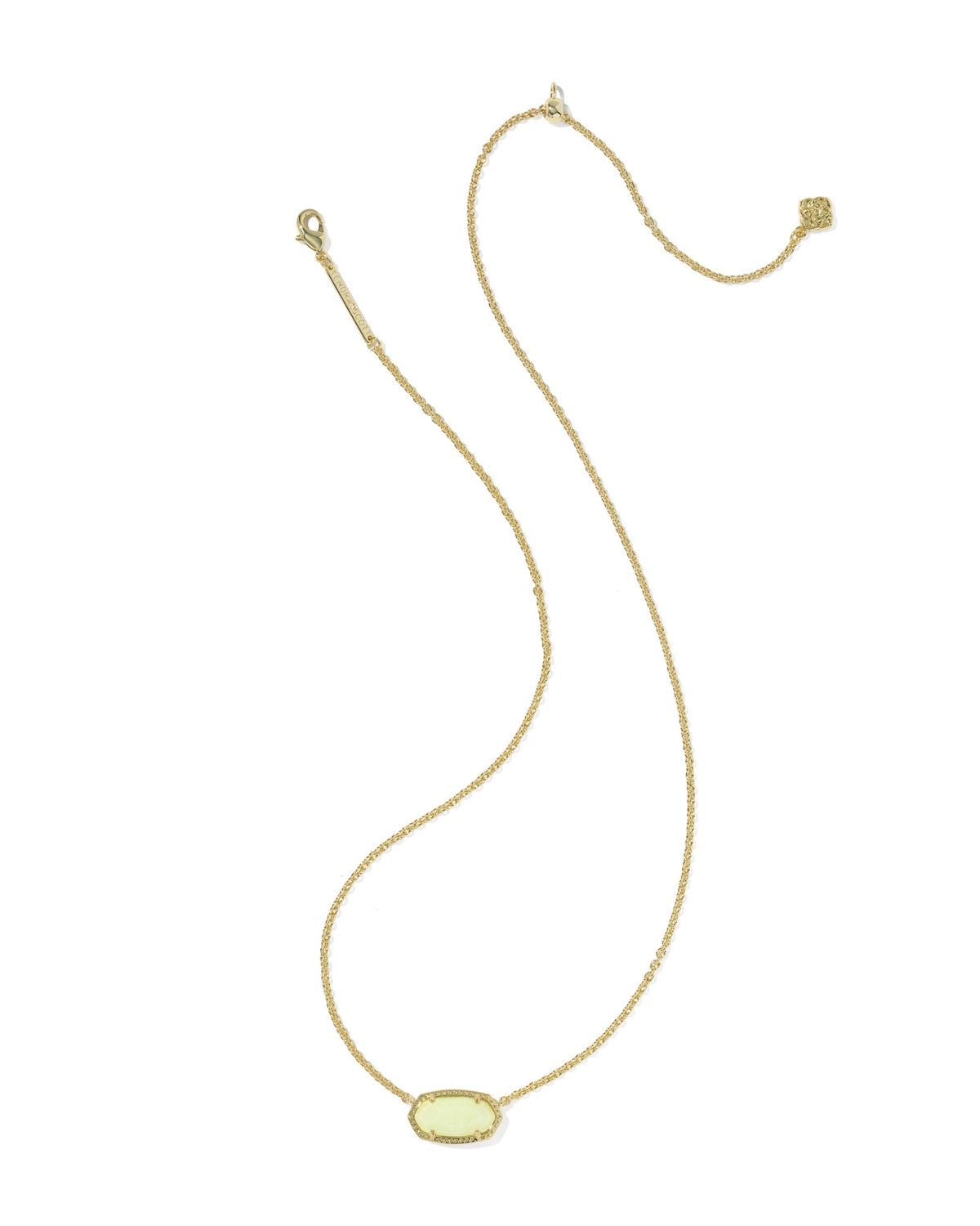 Elisa Gold Boo Short Pendant Necklace in White Glow in the Dark Glass