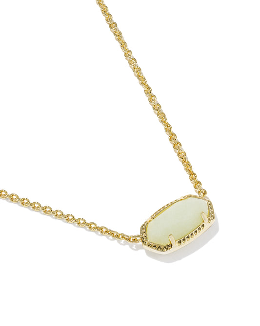 Elisa Gold Boo Short Pendant Necklace in White Glow in the Dark Glass