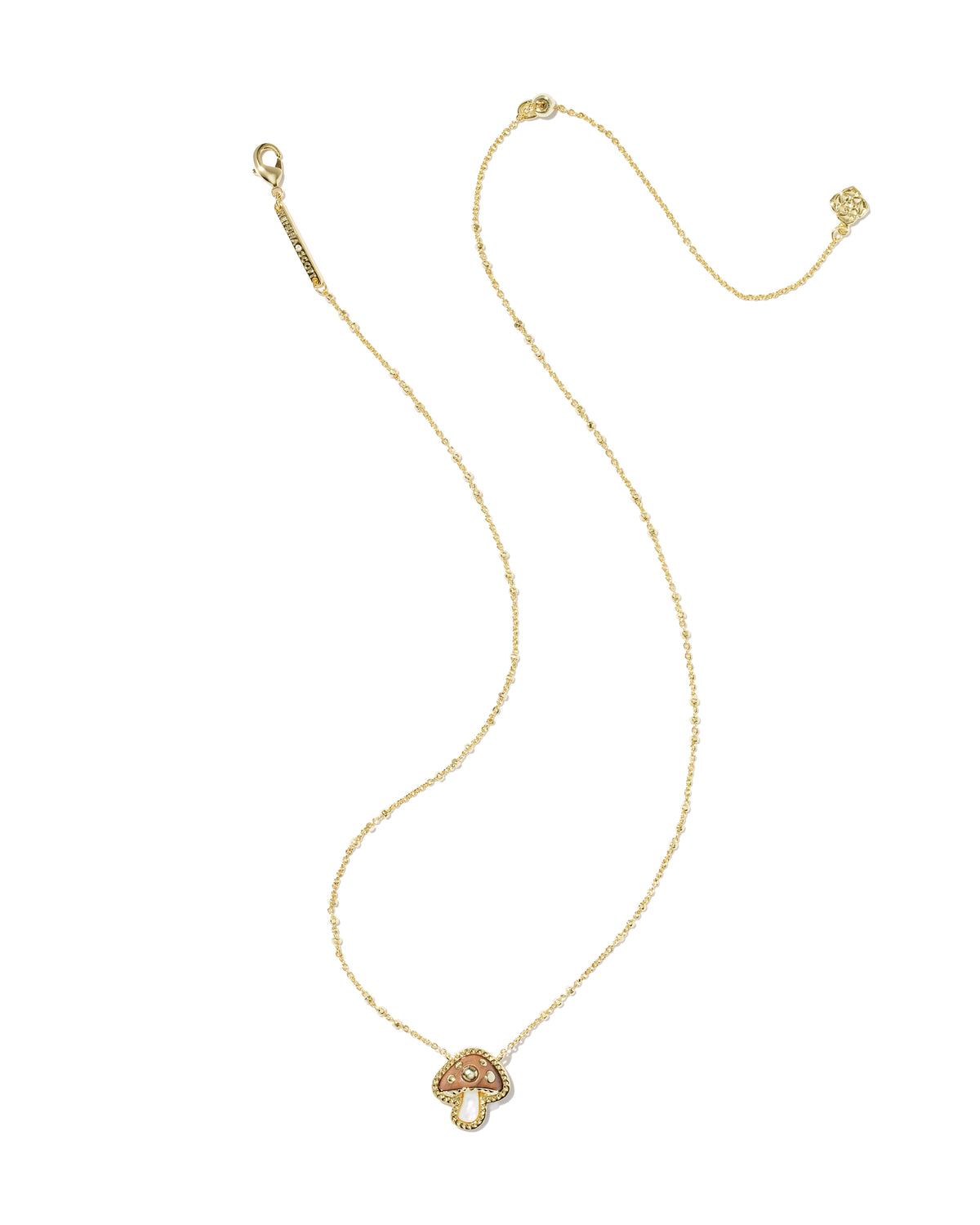 Mushroom Gold Short Pendant Necklace