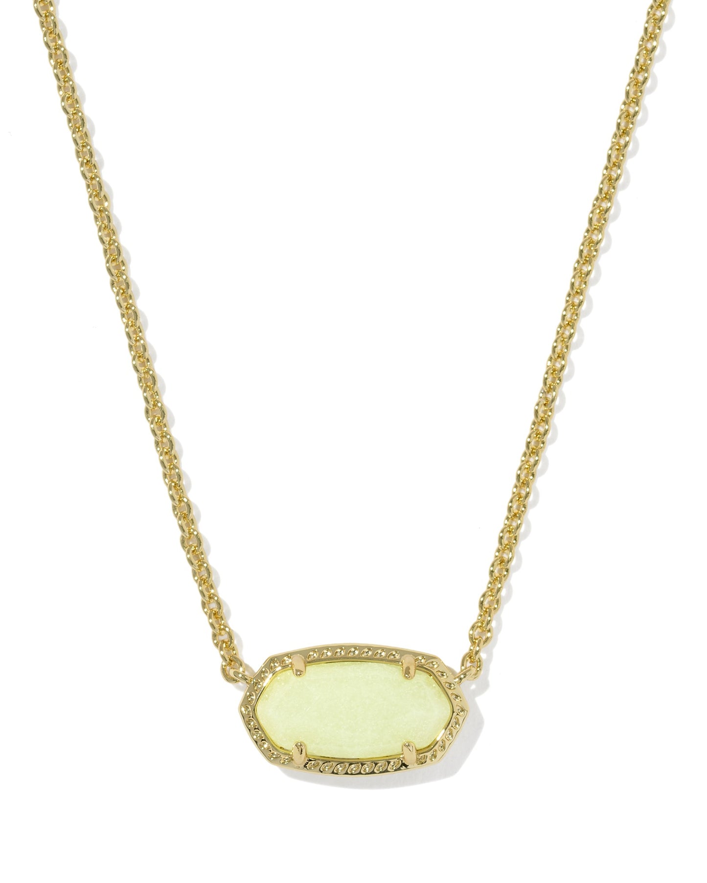 Elisa Gold Boo Short Pendant Necklace in White Glow in the Dark Glass