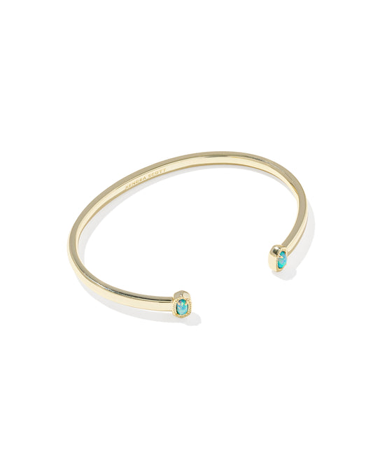 Mini Elton Gold Cuff Bracelet in Blue Opal