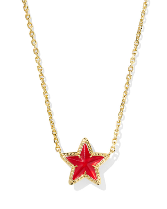 Cassidy Gold Red Illusion Short Pendant Necklace