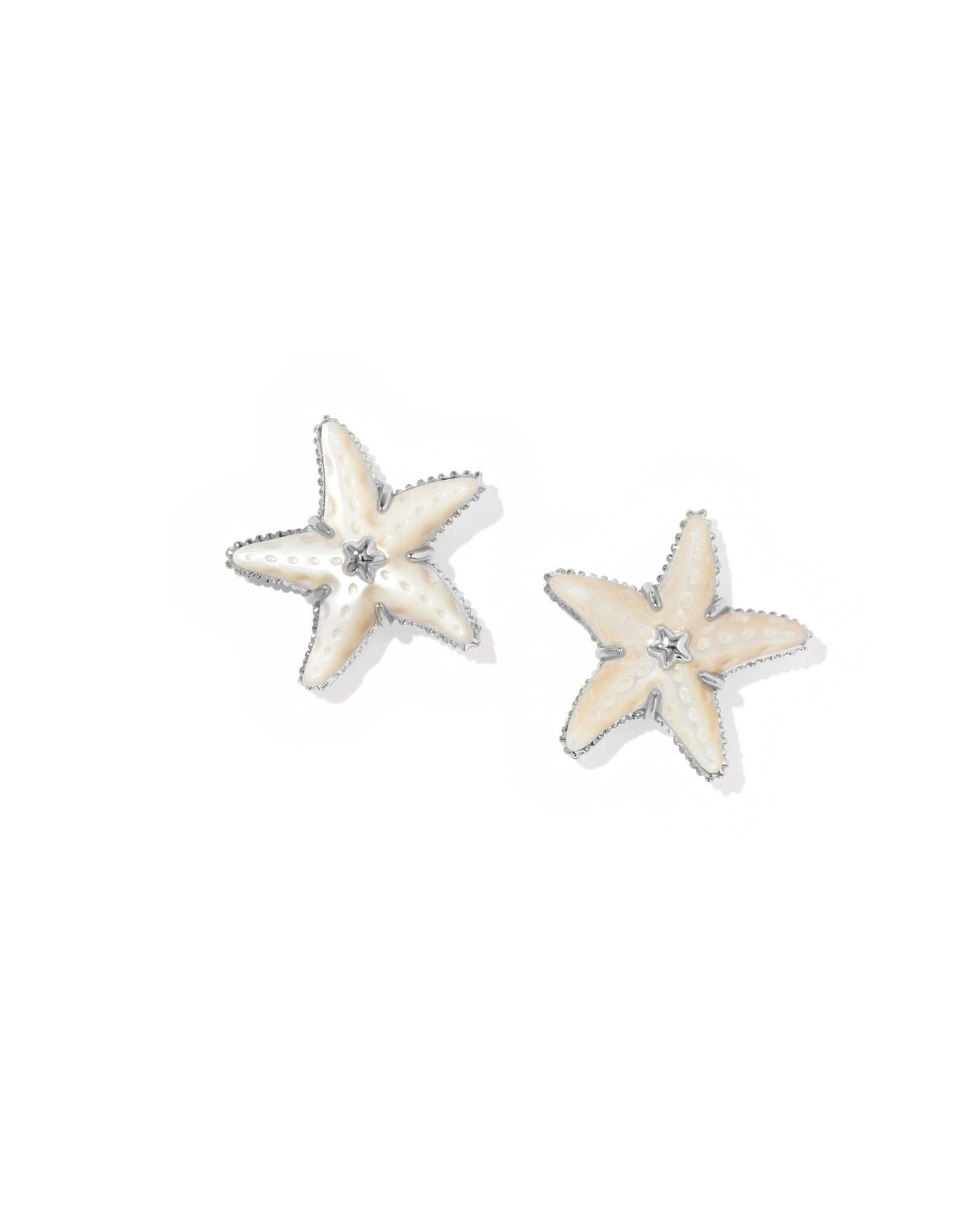 Parker Starfish Silver Stud Earrings in Mother of Pearl